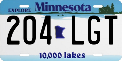 MN license plate 204LGT