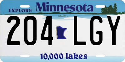 MN license plate 204LGY