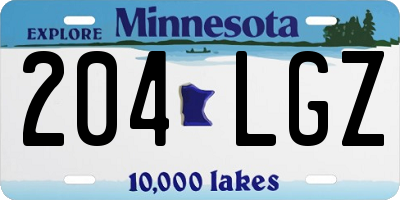 MN license plate 204LGZ