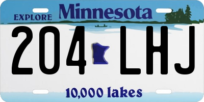 MN license plate 204LHJ