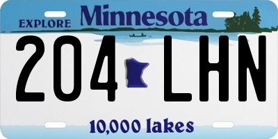 MN license plate 204LHN