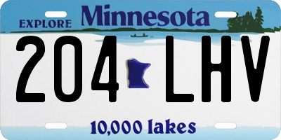 MN license plate 204LHV