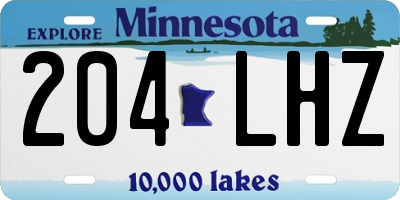 MN license plate 204LHZ