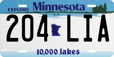 MN license plate 204LIA