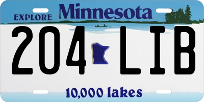 MN license plate 204LIB