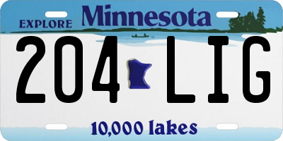 MN license plate 204LIG