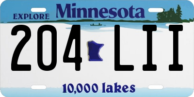 MN license plate 204LII