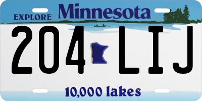 MN license plate 204LIJ