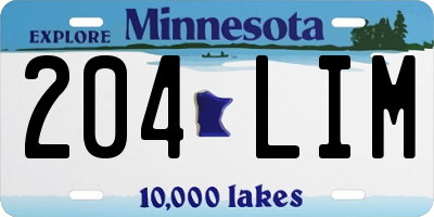 MN license plate 204LIM