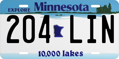 MN license plate 204LIN