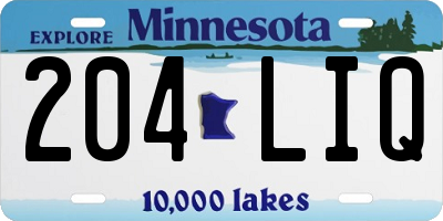 MN license plate 204LIQ