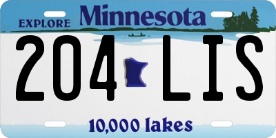 MN license plate 204LIS