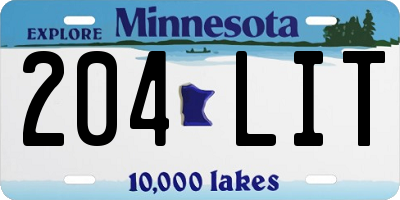 MN license plate 204LIT