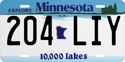 MN license plate 204LIY