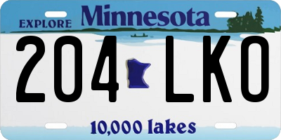 MN license plate 204LKO