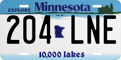MN license plate 204LNE