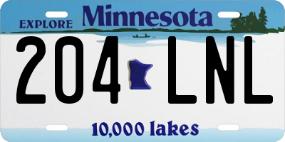 MN license plate 204LNL