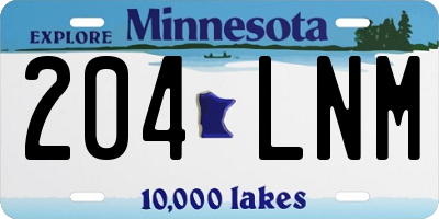 MN license plate 204LNM