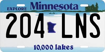 MN license plate 204LNS