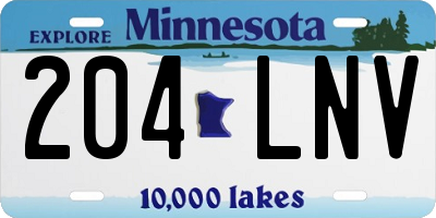 MN license plate 204LNV