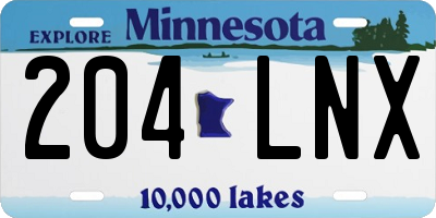 MN license plate 204LNX