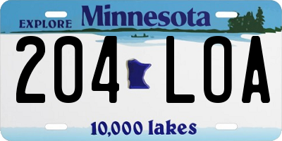 MN license plate 204LOA