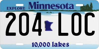 MN license plate 204LOC