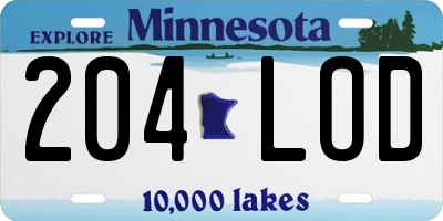 MN license plate 204LOD