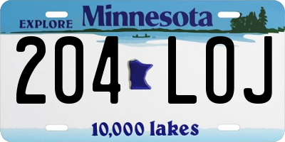 MN license plate 204LOJ