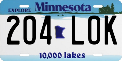 MN license plate 204LOK