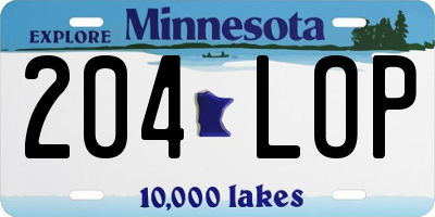 MN license plate 204LOP