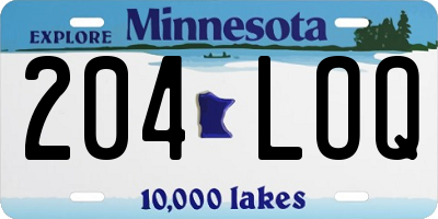 MN license plate 204LOQ