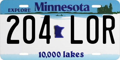 MN license plate 204LOR