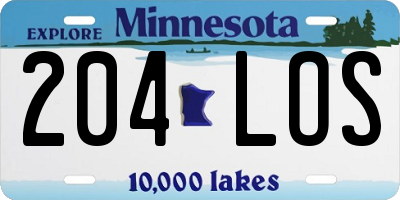 MN license plate 204LOS