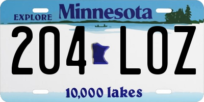 MN license plate 204LOZ