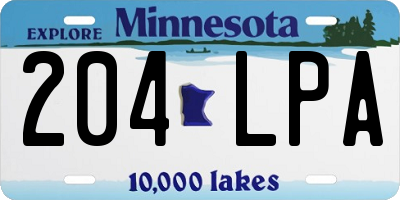 MN license plate 204LPA