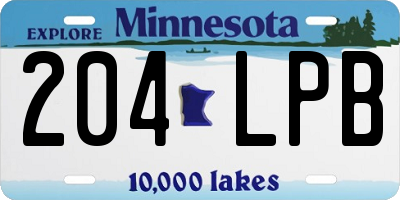 MN license plate 204LPB