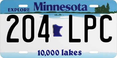 MN license plate 204LPC