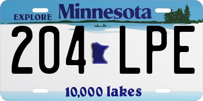 MN license plate 204LPE