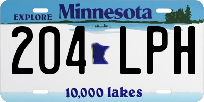MN license plate 204LPH