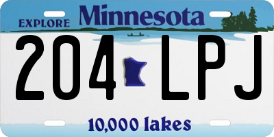 MN license plate 204LPJ