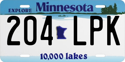 MN license plate 204LPK