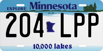 MN license plate 204LPP