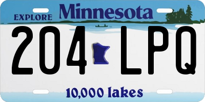 MN license plate 204LPQ