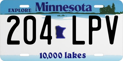 MN license plate 204LPV