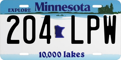 MN license plate 204LPW