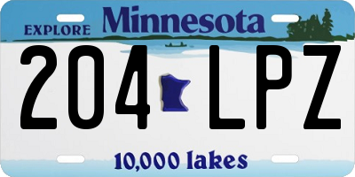 MN license plate 204LPZ