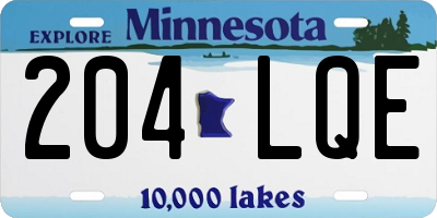 MN license plate 204LQE