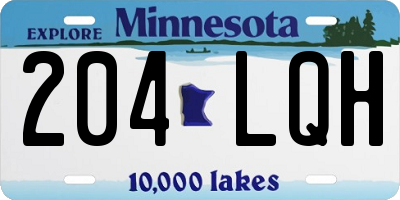 MN license plate 204LQH