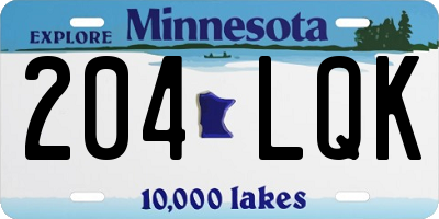 MN license plate 204LQK